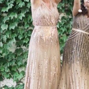 Champagne/gold Beaded and sequined dress.